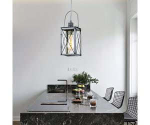 Rétro Pendule Plafonnier Lanterne Sommeil Chambre D'amis Chrome Luminaire Suspendu Projecteurs En Verre Eglo 49212E