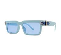Rétro Petit Rectangle Cadre Lunettes De Soleil Femmes Deisgn Métal Bord Vintage Lunettes De Soleil Hommes Carré Nuances Uv400, C4, taille unique