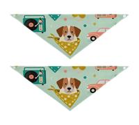 Retro Pets and Objects Lot de 2 bandanas pour chien Bonne respirabilité pour festival Déguisement de différentes tailles 76,2 x 30,5 cm