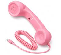 Retro Phone Handset for Cell Phone, Wired Receiver with 1m Cord (Pink) | Retro wired handset with a 1m cord; check the selected connector and your device port before ordering.