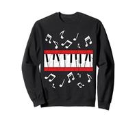 Rétro Piano Musique Notes Clavier Musicien Classique Sweatshirt