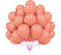 Retro Pink Balloons, 50 Coral Pink Balloons 12 Inch, Salmon Pink Latex Balloons, Party Balloons For Kids, Balloons For Baby Shower Pink, Wedding Valentine'S Day Decorations Birthday Party