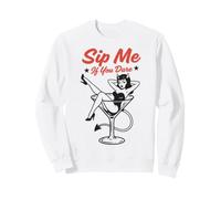 Retro Pinup Devil Martini Sip Me If You Dare Cocktail Sweatshirt