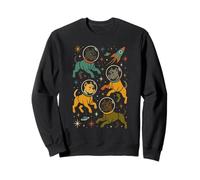 Retro Pitbull Astronaute Space Dogs Mid Century Sweatshirt