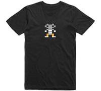 Retro Pixel Art Character Symbol T-Shirt Black 3XL