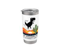 Retro Pixel Dinosaur Desert Sunset Gamer Design Gobelet isotherme en acier inoxydable double paroi