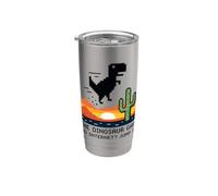 Retro Pixel Dinosaur Desert Sunset Gamer Design Gobelet isotherme en acier inoxydable double paroi
