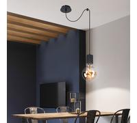 Plafonnier suspension luminaire éclairage métal noir aluminium salon 1 flamme