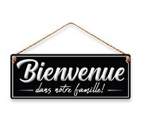 Plaque à suspendre relief bienvenue dans notre famille 40 cm