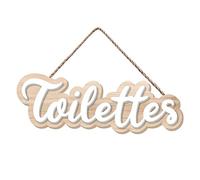 Retrò Plaque de porte relief pour toilettes MDF Beige 20 x 6 cm