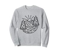 Rétro Plein Air Nature Faune Montagne Forêt Soleil Aventure Sweatshirt