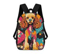 Retro Poodle Pop Art Print Colorful Pet Portrait, Funky Dog Wall Décor, Gift for Dog Lovers Pood... Sac À Dos Enfant, Sac D'école, Sac À Dos Imprimé 3D Avec Motif De Dessin Animé, Grande Capacité, P