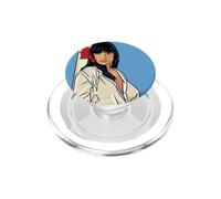 Retro Pop Art Bande dessinée Femme Rouge Hibiscus PopSockets PopGrip pour MagSafe