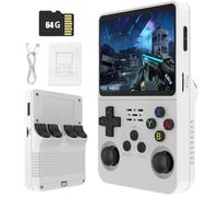 Retro Portable Game Console R36S-avec Système Linux Open Source, 21 000 Jeux Classiques, Écran IPS De 3,5 Po, 64 Go/128 Go, Mini Console De Jeu Portable-White||64GB