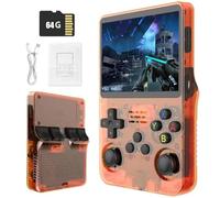 Retro Portable Game Console R36S-avec Système Linux Open Source, 21 000 Jeux Classiques, Écran IPS De 3,5 Po, 64 Go/128 Go, Mini Console De Jeu Portable-Orange||64GB