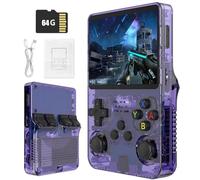 Retro Portable Game Console R36S-avec Système Linux Open Source, 21 000 Jeux Classiques, Écran IPS De 3,5 Po, 64 Go/128 Go, Mini Console De Jeu Portable-Purple||64GB