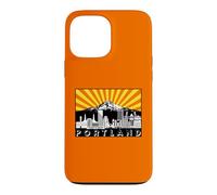 Rétro Portland Oregon City Skyline Mount Hood Rayons du Soleil Coque pour iPhone 13 Pro Max