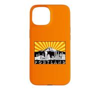 Rétro Portland Oregon City Skyline Mount Hood Rayons du Soleil Coque pour iPhone 15