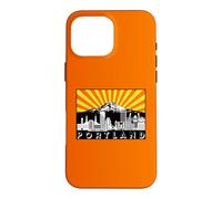 Rétro Portland Oregon City Skyline Mount Hood Rayons du Soleil Coque pour iPhone 16 Pro Max