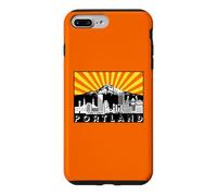 Rétro Portland Oregon City Skyline Mount Hood Rayons du Soleil Coque pour iPhone 7 Plus/8 Plus