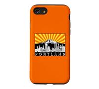 Rétro Portland Oregon City Skyline Mount Hood Rayons du Soleil Coque pour iPhone SE (2020) / 7/8