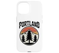 Retro Portland Sunset Mountain Design Vintage Oregon Forest Coque pour iPhone 15