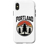 Retro Portland Sunset Mountain Design Vintage Oregon Forest Coque pour iPhone X/XS