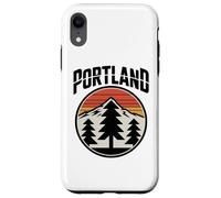Retro Portland Sunset Mountain Design Vintage Oregon Forest Coque pour iPhone XR