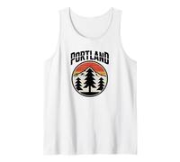 Retro Portland Sunset Mountain Design Vintage Oregon Forest Débardeur