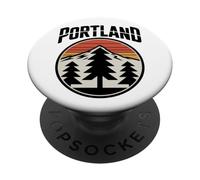 Retro Portland Sunset Mountain Design Vintage Oregon Forest PopSockets PopGrip Adhésif