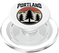 Retro Portland Sunset Mountain Design Vintage Oregon Forest PopSockets PopGrip pour MagSafe