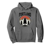 Retro Portland Sunset Mountain Design Vintage Oregon Forest Sweat à Capuche