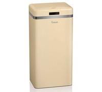 Swan Poubelle de cuisine automatique rétro avec capteur de mouvement, 45 litres, métallique, grande capacité, design vintage, crème