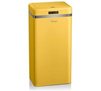 Swan Poubelle de cuisine automatique rétro avec capteur de mouvement, 45 litres, métallique, grande capacité, design vintage, jaune