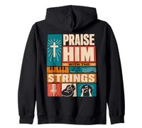 Retro Praise Him with The Strings Psaum150:4 Christian Music Sweat à Capuche