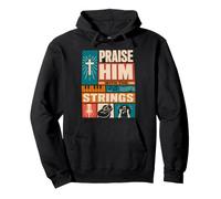 Retro Praise Him with The Strings Psaum150:4 Christian Music Sweat à Capuche