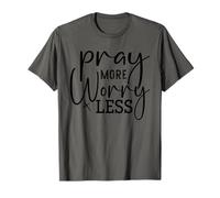 Retro Pray More Worry Less - Foi chrétienne inspirante T-Shirt