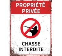 Retro propriété privée CHASSE INTERDITE - Panneau d'avertissement extérieur 30x40 CM pour piscine agricole - Aluminium robuste, résistant aux intempéries et antirouille