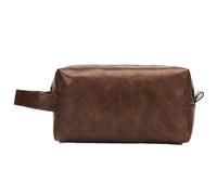 Retro PU Leather Hanging Organizer - Unisexe Travel Toiletry Bag | Durable Water-Resistant Cosmetic Pouch, Portable Hygiene Storage Case For Makeup, Shaving Gear, And Essentials, Compact Kit Business