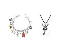 Rétro Punk Bracelet et Collier Unisexe Hommes Femmes Bijoux main Alliage Cadeau Pour Saint-Valentind'anniversaire décorations de Halloween Noël Carnaval Concert Costume Accessoires(Bracelet+Collier)