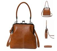 Retro Purse - Vintage PU Leather Handbag | Mini Kiss Lock Bag