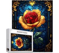 Rétro Puzzle 1314 Pièces Adultes, Grand Bois Puzzle Rose Motif Désign, 75x50cm Jigsaw Bricolage Artisanat 14 Ans Activité Familiale avec Emballage Cadeau pour Decoration Murale Maison Chambre,Model731