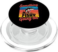 Rétro : quelque chose de louche qui se passe, blague de pêche amusante pour les pêcheurs PopSockets PopGrip pour MagSafe