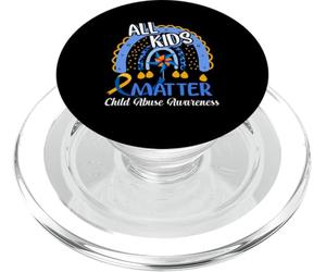 Retro Rainbow All-Kids Matter Pinwheel Child Abuse Sensibilisation PopSockets PopGrip pour MagSafe