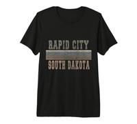 Retro Rapid City Dakota du Sud T-Shirt Haut de Gamme