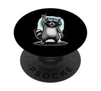 Rétro Raton Laveur Rock Musique Cadeau Drôle de Race Race PopSockets PopGrip Adhésif
