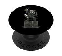 Rétro Raton Laveur Rock Musique Cadeau Drôle de Race Race PopSockets PopGrip Adhésif