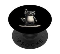 Rétro Raton Laveur Rock Musique Cadeau Drôle de Race Race PopSockets PopGrip Adhésif