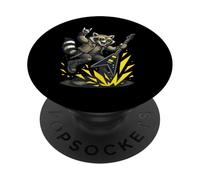 Rétro Raton Laveur Rock Musique Cadeau Drôle de Race Race PopSockets PopGrip Adhésif