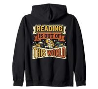 Retro Reading is Out of This World Space Astronaute Book Sweat à Capuche